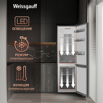 Превью картинка Холодильник с нижней морозилкой Weissgauff WRK 2000 Total NoFrost Inverter Beige Glass #8