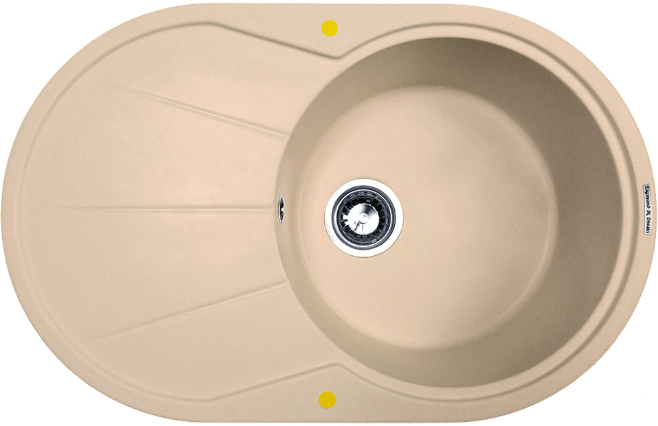 Фото Гранитная мойка Zigmund & Shtain KREIS OV 770B Топлёное молоко