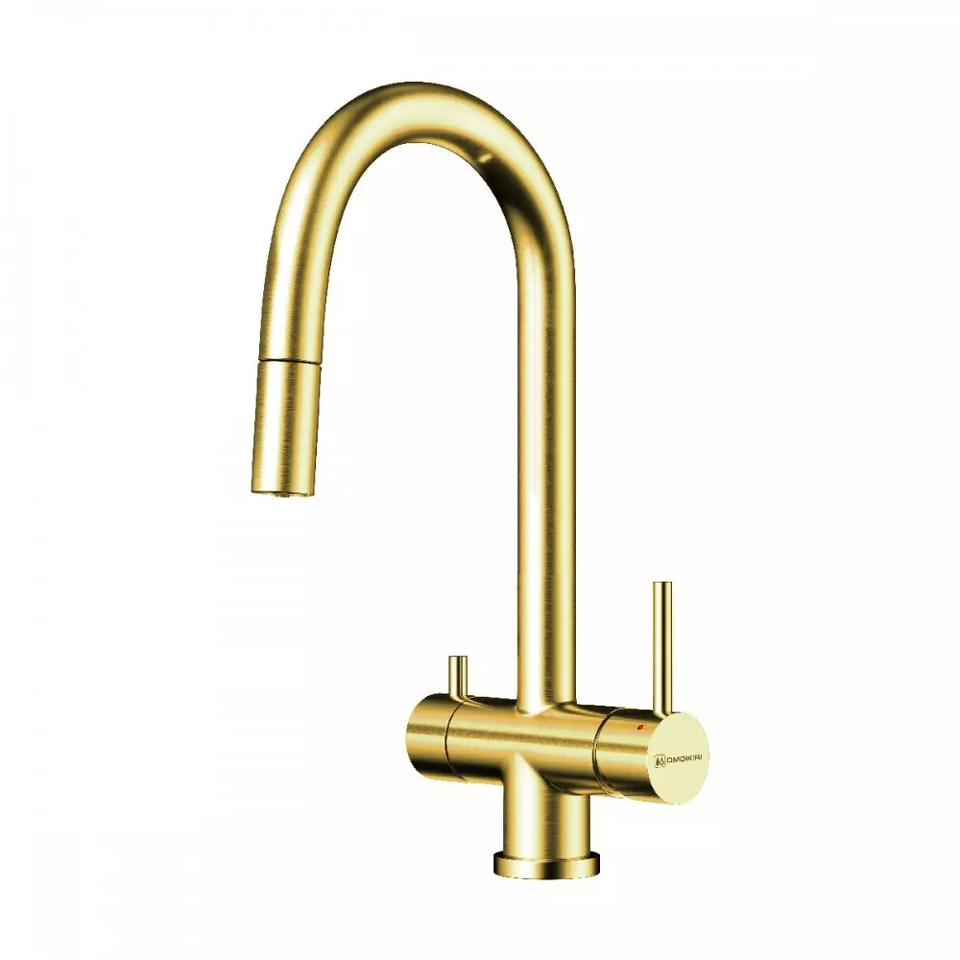 Фото Смеситель для кухни Omoikiri Akita-S-LG латунь/светлое золото