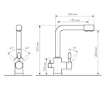 Превью картинка Смеситель для кухни Zigmund & Shtain ES 0400 шампань #1
