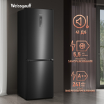 Превью картинка Холодильник с нижней морозилкой Weissgauff WRK 185 Total NoFrost Inverter Black #10
