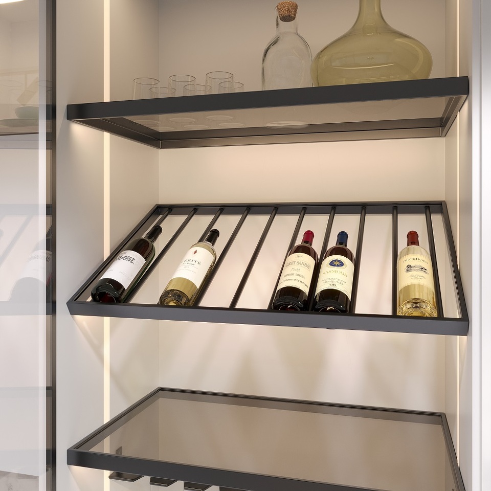 Фото Duslar Полка WINERY для бутылок с подсветкой, ширина 867 мм, глубина 497 мм, антрацит