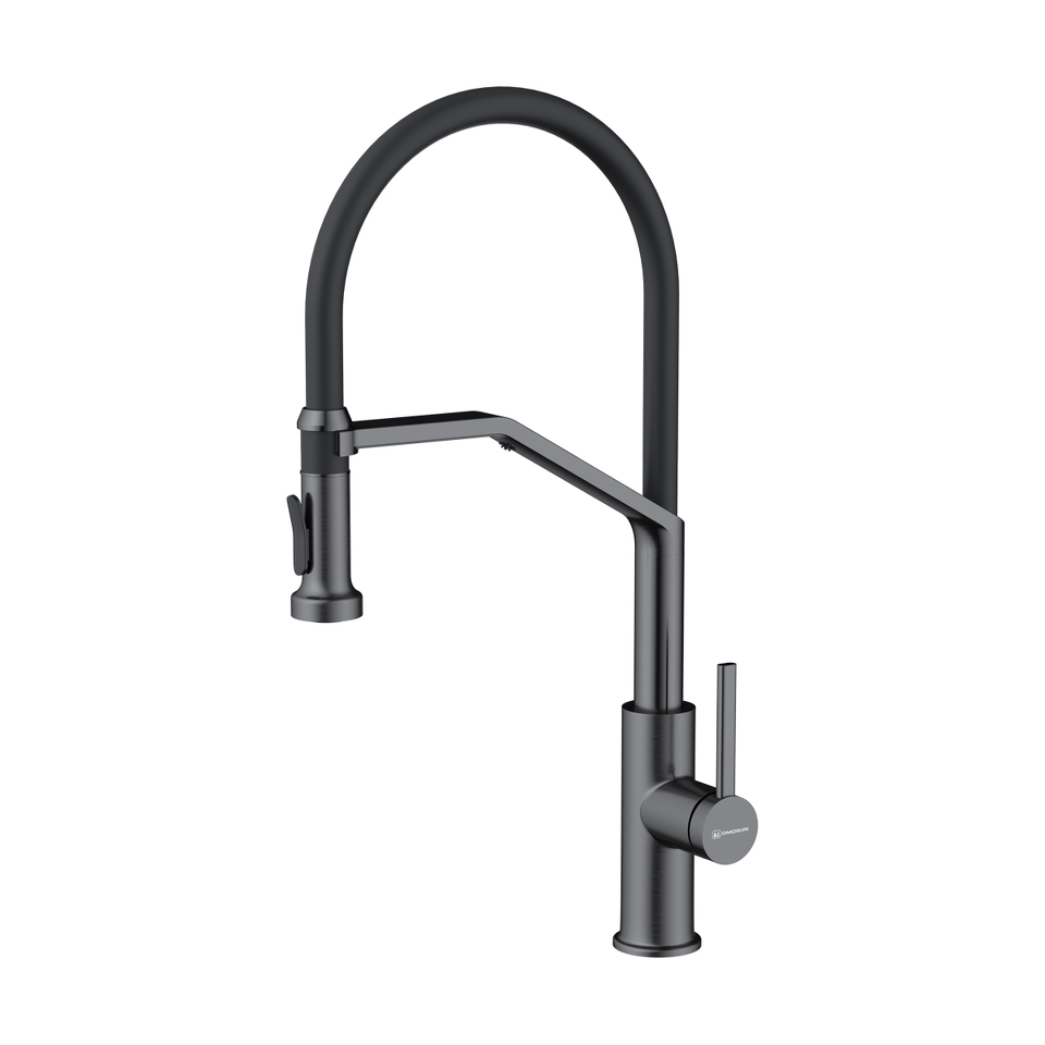 Фото Смеситель для кухни Omoikiri Makkari 2 Plus-SB-GM-BL латунь/вороненая сталь/черный