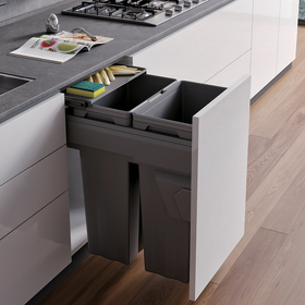 Картинка Duslar Система сортировки NIGHT 48 л, выдвижной фасад 400 мм, антрацит