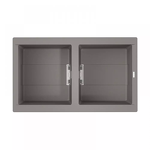 Превью картинка Кварцевая мойка Omoikiri Banzen 86-2-GR Artceramic/Leningrad grey #1