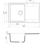 Превью картинка Гранитная мойка Omoikiri Daisen 78-GR Artgranit/leningrad grey #2