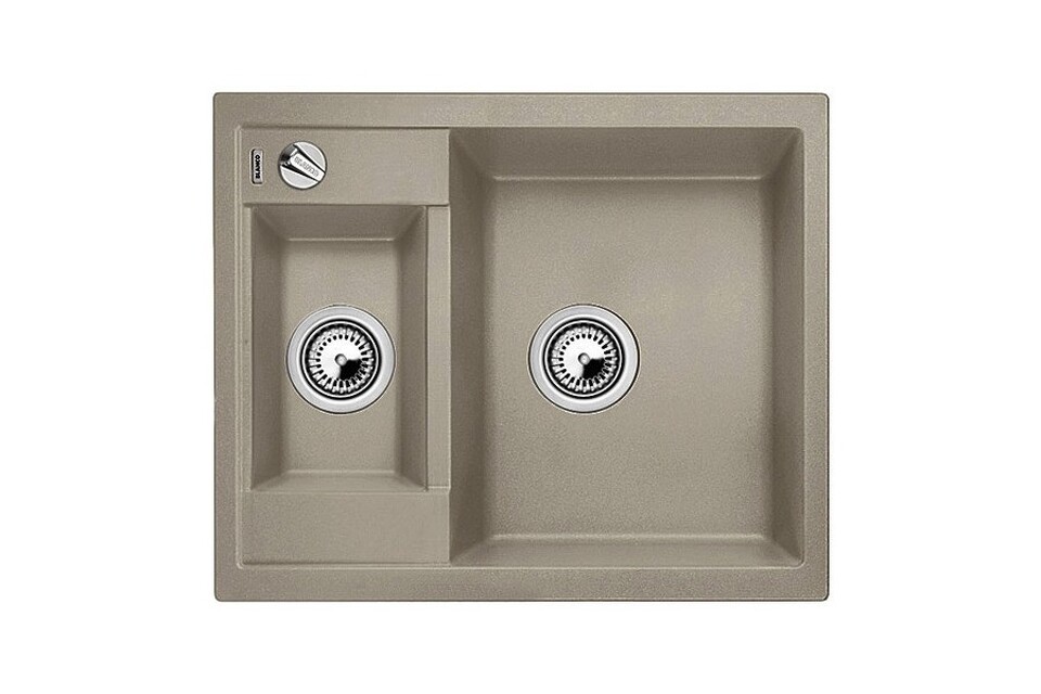 Фото Гранитная мойка Blanсo METRA 6 SILGRANIT PuraDur серый беж с клапаном-автоматом