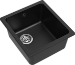 Превью картинка Кварцевая мойка Rivelato BERKANA 35 подст.монтаж 1-чаш 415*455 nero #2