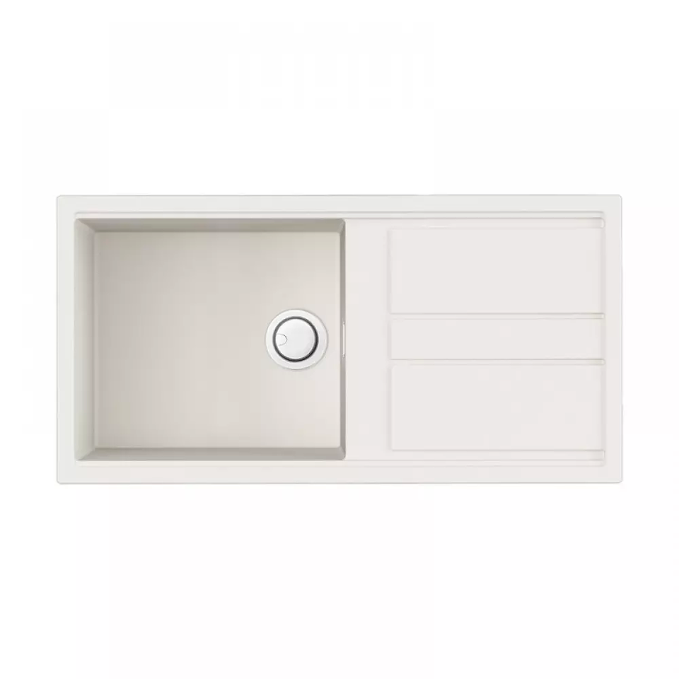 Фото Кварцевая мойка Omoikiri Kitagawa 100-WH Artceramic/белый