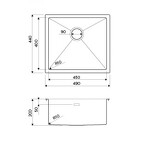 Превью картинка Металлическая мойка Omoikiri Taki 49-U/IF-GM нерж. сталь/вороненая сталь #2
