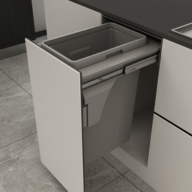 Картинка Duslar Мусорное ведро EARL 35 л, выдвижной фасад 400 мм, серый