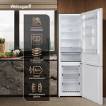 Превью картинка Холодильник с нижней морозилкой Weissgauff WRK 2000 Full NoFrost Inverter White Glass #4