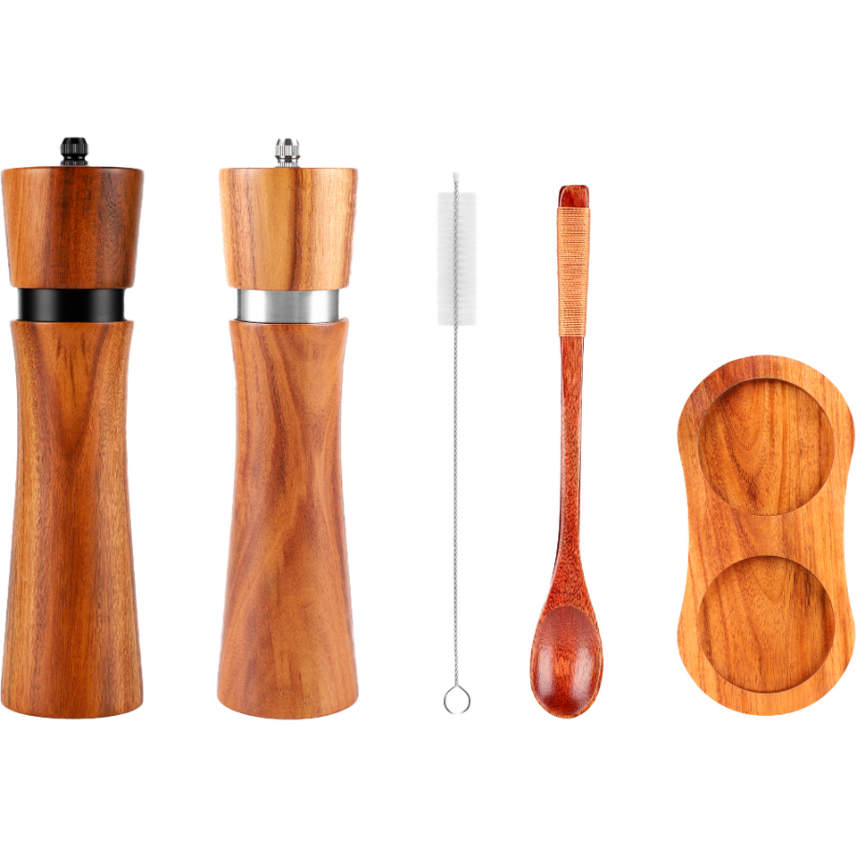 Фото Omoikiri Набор мельниц для специй на подставке GR-02-SET-WD