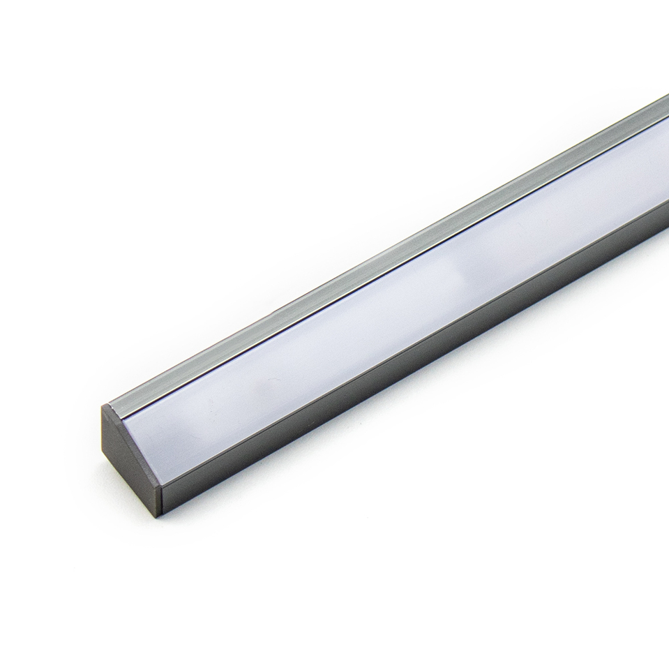 Фото DLIGHT Светодиодный светильник COR без выключателя, кабель СЛЕВА, 9.6 W/м, теплый, антрацит