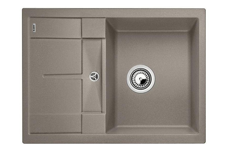 Фото Гранитная мойка Blanсo METRA 45 S Compact SILGRANIT PuraDur серый беж, с клапаном-автоматом