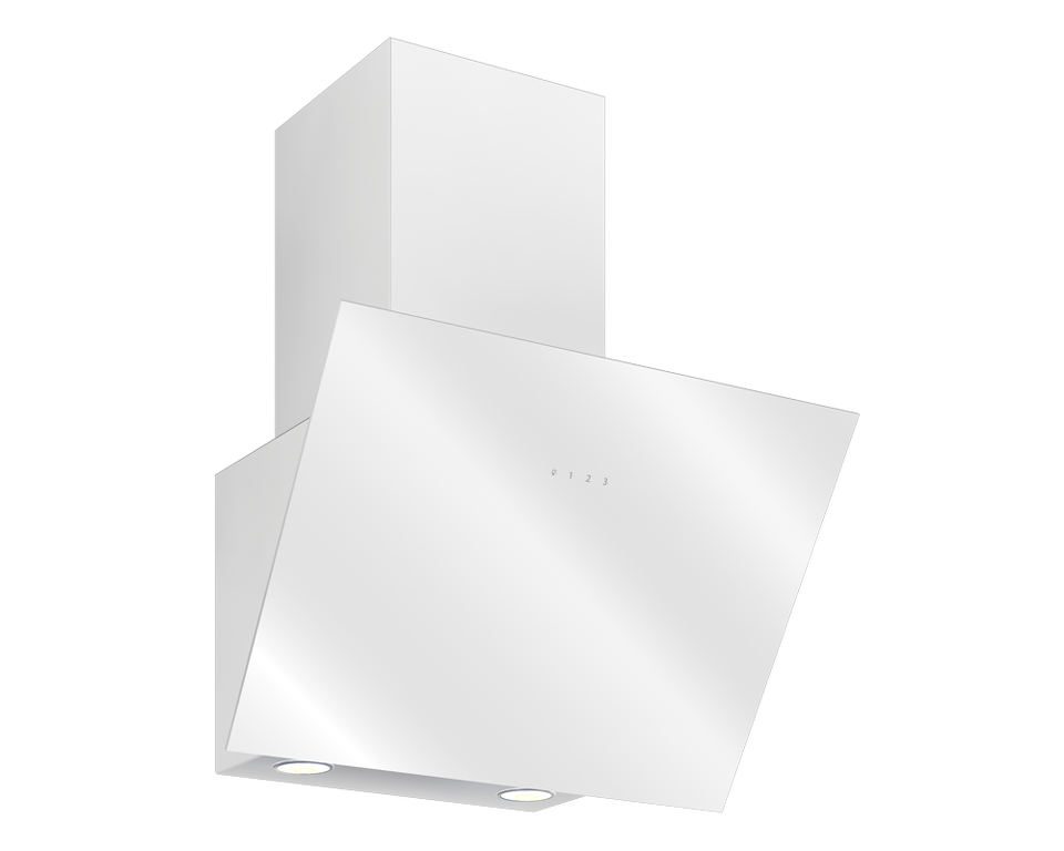 Фото Наклонная вытяжка Elikor Антрацит 60П-650-Е3Д белый/белое стекло