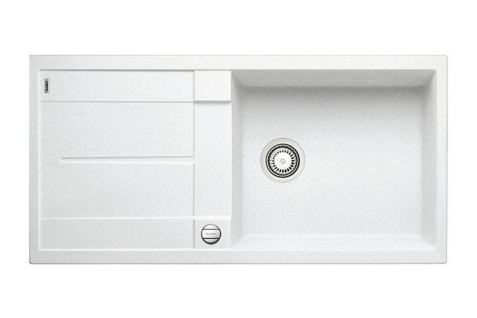 Фото Гранитная мойка Blanсo METRA XL 6 S-F SILGRANIT PuraDur белый с клапаном-автоматом