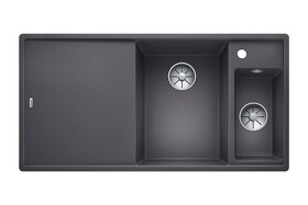 Картинка Blanсo AXIA III 6 S SILGRANIT PuraDur темная скала чаша справа, разделочный столик ясень c кл.-авт. InFino