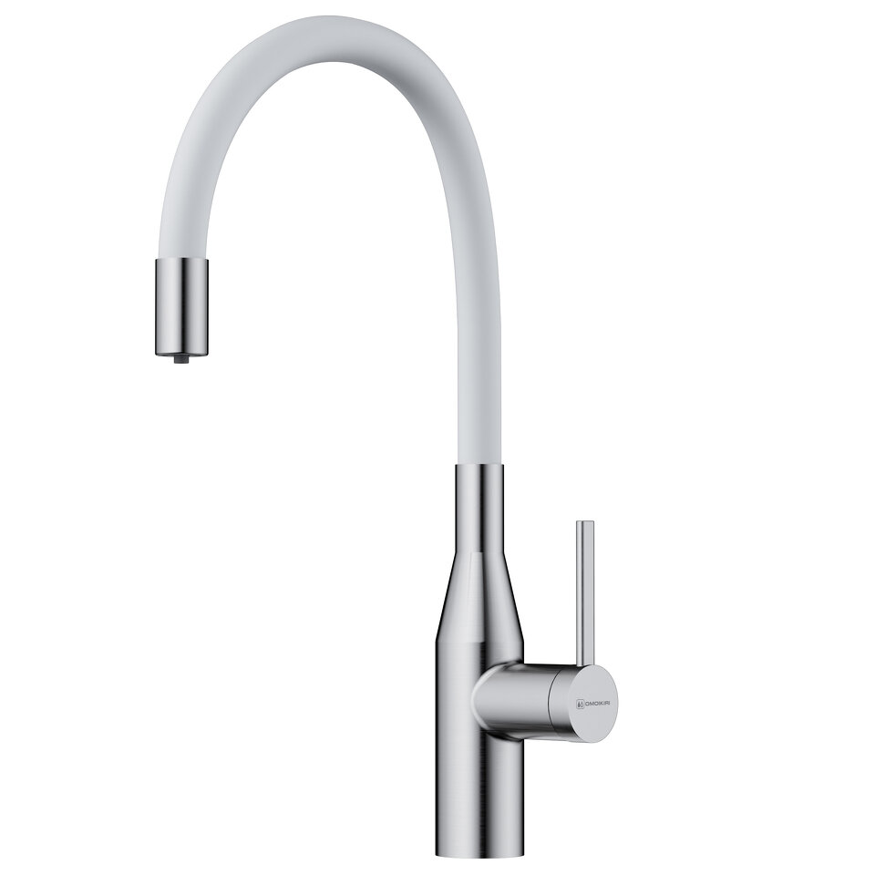 Фото Смеситель для кухни Omoikiri Yatomi 2 Plus BN-WH латунь/нержавеющая сталь/белый