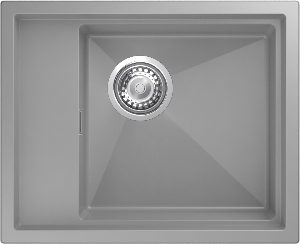 Фото Гранитная мойка Rivelato NOBILE 544-L 1-чаш 540*440 grigio metallizzato