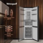 Превью картинка Холодильник с нижней морозилкой Weissgauff WRK 2000 Total NoFrost Inverter Black Glass #9