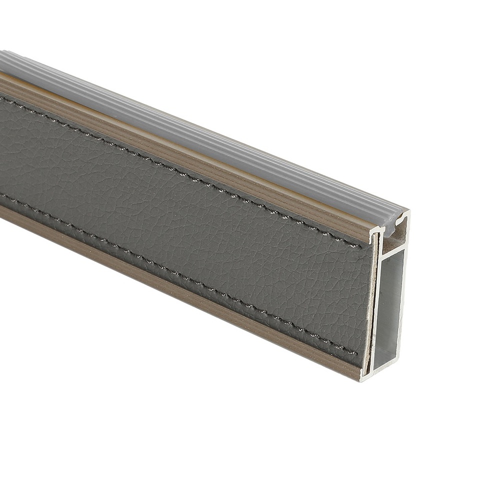 Фото Duslar Штанга прямоугольная NAPPA с кожаной вставкой, длина 3000 мм, бронза/антрацит