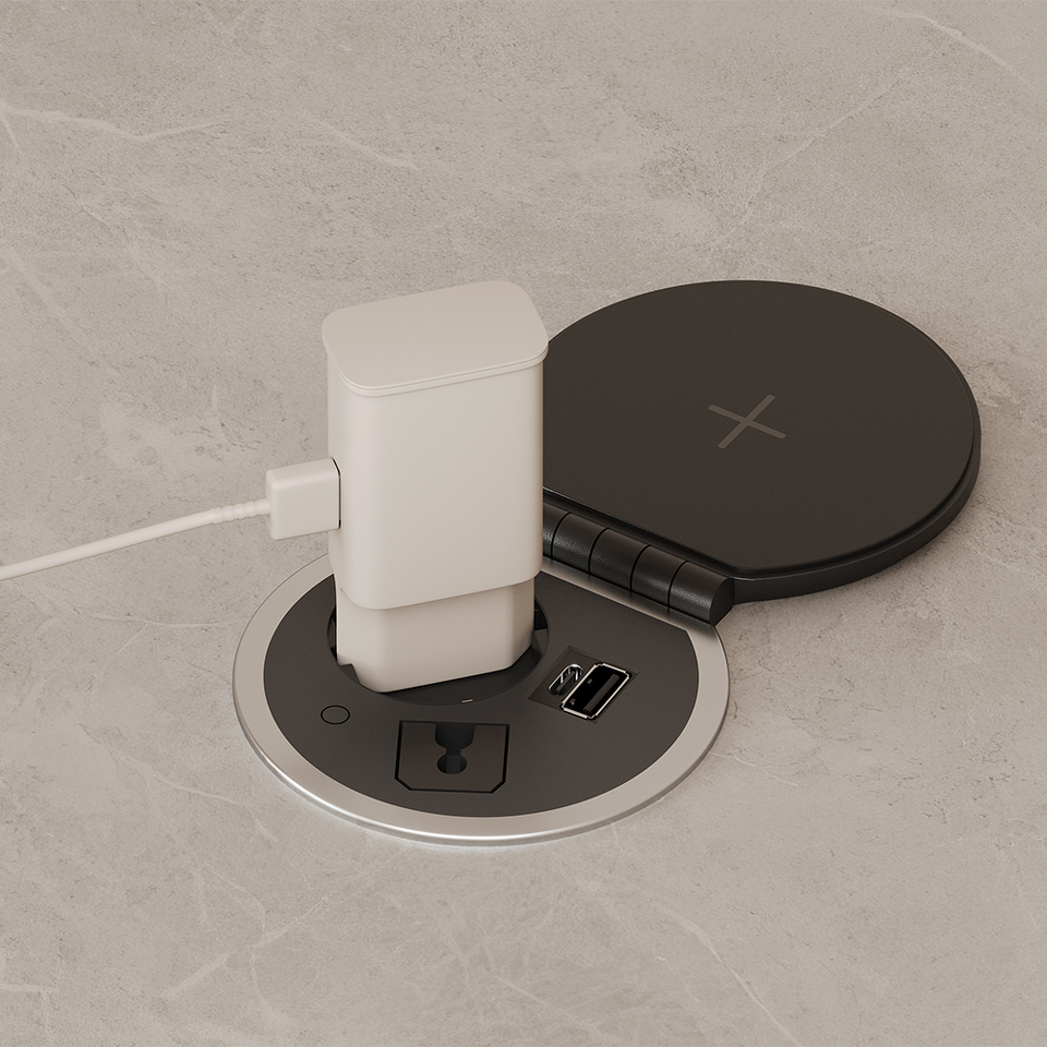 Фото Duslar Розетка UNIT, врезная, черный