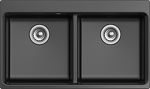 Превью картинка Кварцевая мойка Rivelato AXEL 90-2D 2-чаши 870*520мм nero #1