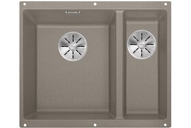 Картинка Blanсo SUBLINE 340/160-U SILGRANIT PuraDur серый беж (чаша слева) с отв.арм. InFino