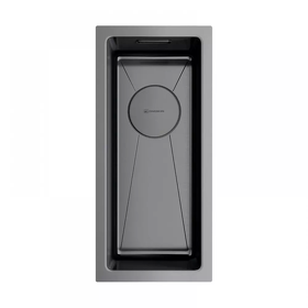 Картинка Omoikiri Taki 20-U/IF-GM нерж. сталь/вороненая сталь