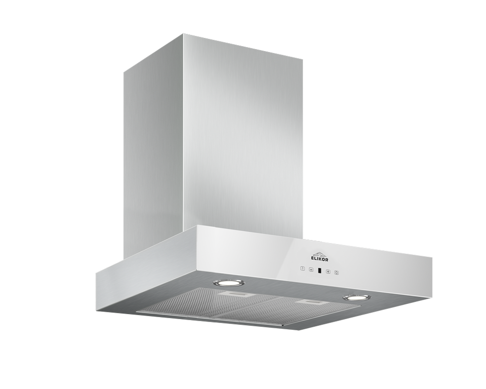 Фото Т-образная вытяжка  Elikor Агат 60Н-1000-Е4Д нерж/белый