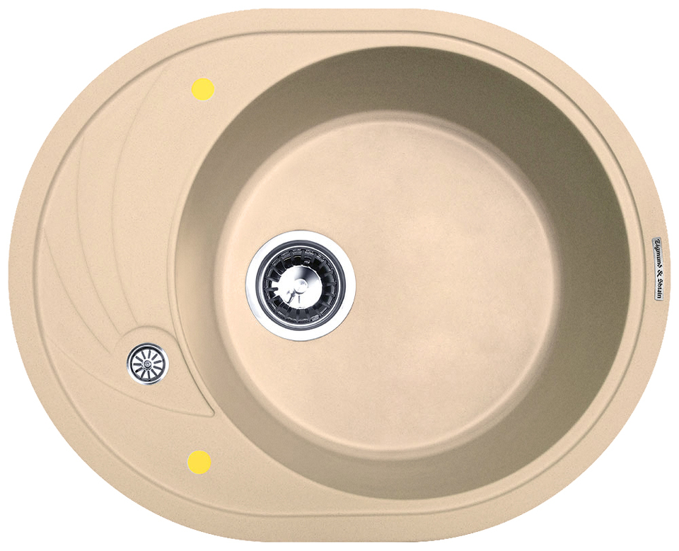 Фото Гранитная мойка Zigmund & Shtain KREIS OV 575 Топлёное молоко