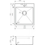 Превью картинка Металлическая мойка Omoikiri Akisame 46-LG нерж. сталь/светлое золото #2