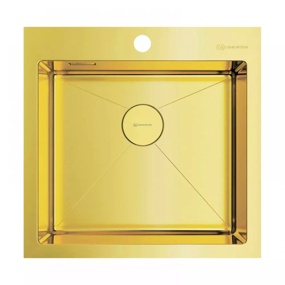 Фото Металлическая мойка Omoikiri Akisame 51-LG нерж. сталь/светлое золото