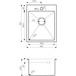 Превью картинка Металлическая мойка Omoikiri Akisame 41-IN нерж. сталь/нержавеющая сталь #2