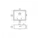 Превью картинка Металлическая мойка Omoikiri Kasen 54-16-INT-LG нерж. сталь/светлое золото #2