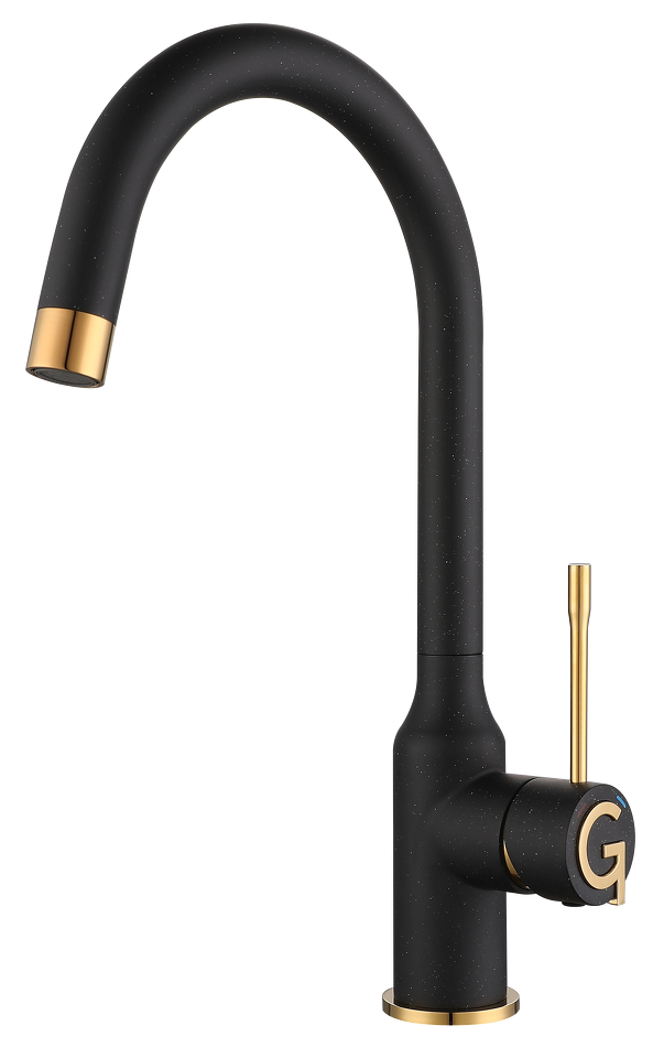 Фото Смеситель для кухни Rivelato Garda U-обр. D-35мм nero/oro