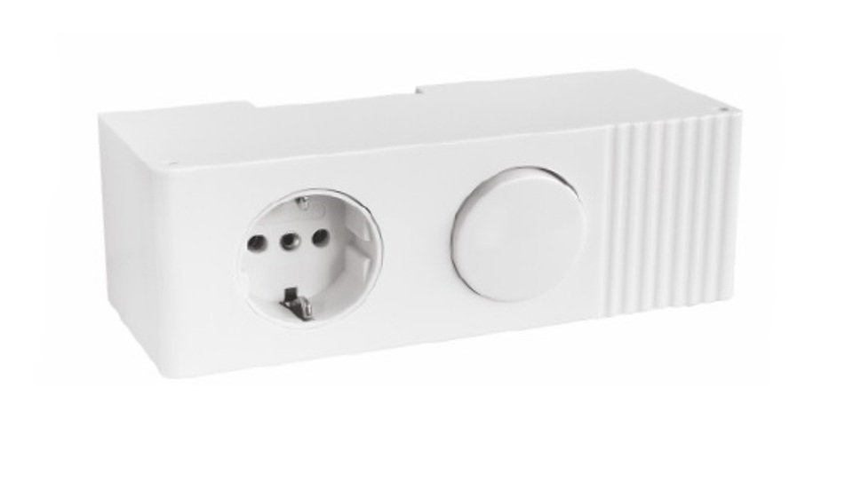 Фото Furnika Блок EUROBOX (розетка и выключатель), белый