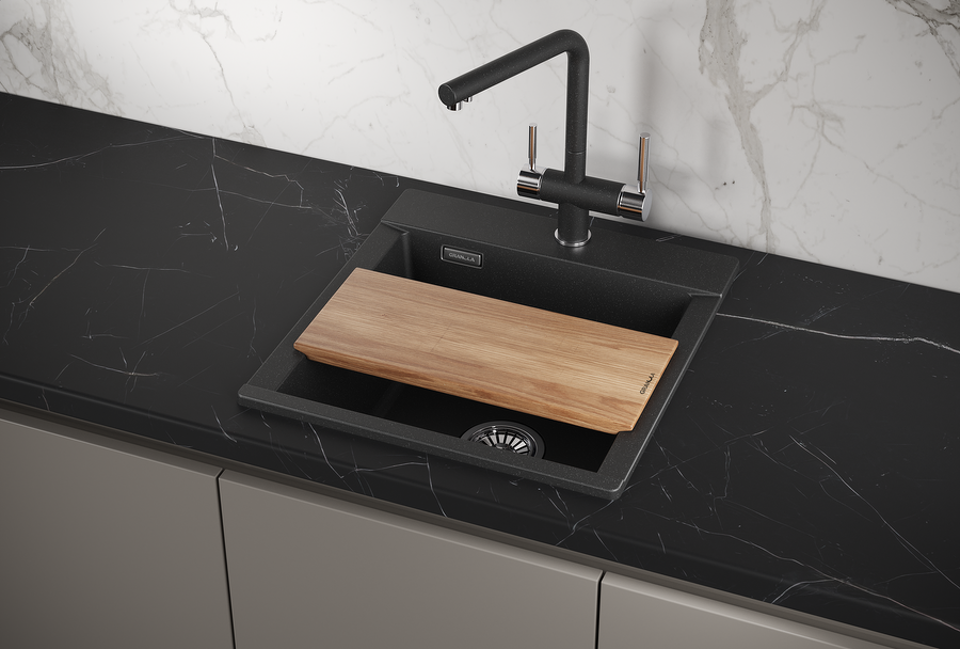 Фото Кварцевая мойка GRANULA 4701, ЧЁРНЫЙ