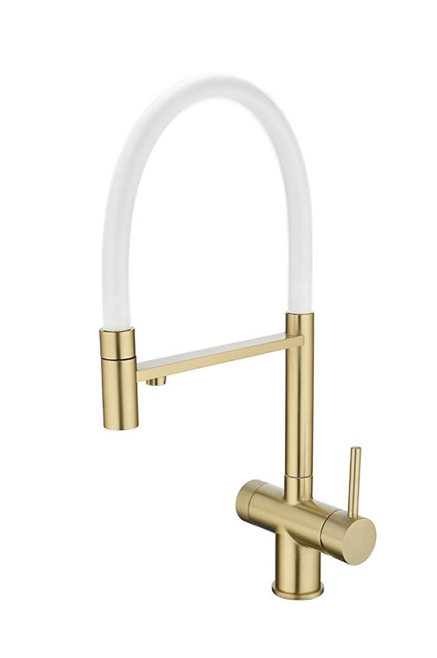 Фото Смеситель для кухни EMAR ЕС - 7024WHT Matt Gold