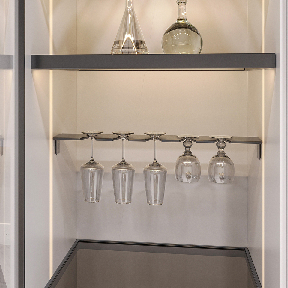 Фото Duslar Держатель FONDO для бокалов, длина 567 мм, антрацит