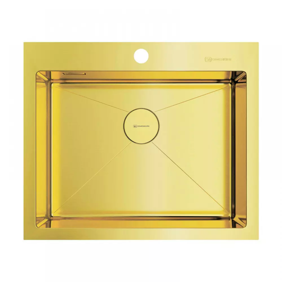 Фото Металлическая мойка Omoikiri Akisame 59-LG нерж. сталь/светлое золото