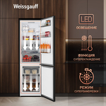 Превью картинка Холодильник с нижней морозилкой Weissgauff WRK 2000 Total NoFrost Inverter Black Inox #7