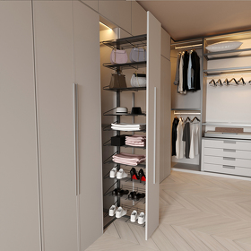 Картинка Duslar Система TALL MARCO с 10-ю полками, выдвижной фасад, ширина 352 мм, высота 2100 мм, антрацит