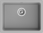 Превью картинка Кварцевая мойка Rivelato BERKANA 50 подст.монтаж 1-чаш 560*430 grigio metallizzato #1