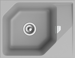 Превью картинка Кварцевая мойка Rivelato LOCUS 65 1-чаш 650*500 grigio metallizzato #1