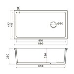 Превью картинка Гранитная мойка Omoikiri Tokara 88-U/I-WH Glossy Natceramic/белый глянцевый #2