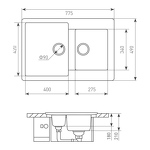 Превью картинка Гранитная мойка Zigmund & Shtain RECHTECK 400.275 Швейцарский шоколад #3