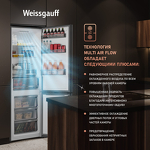 Превью картинка Холодильник с нижней морозилкой Weissgauff WRK 2000 Total NoFrost Inverter Bru Steel Glass #2