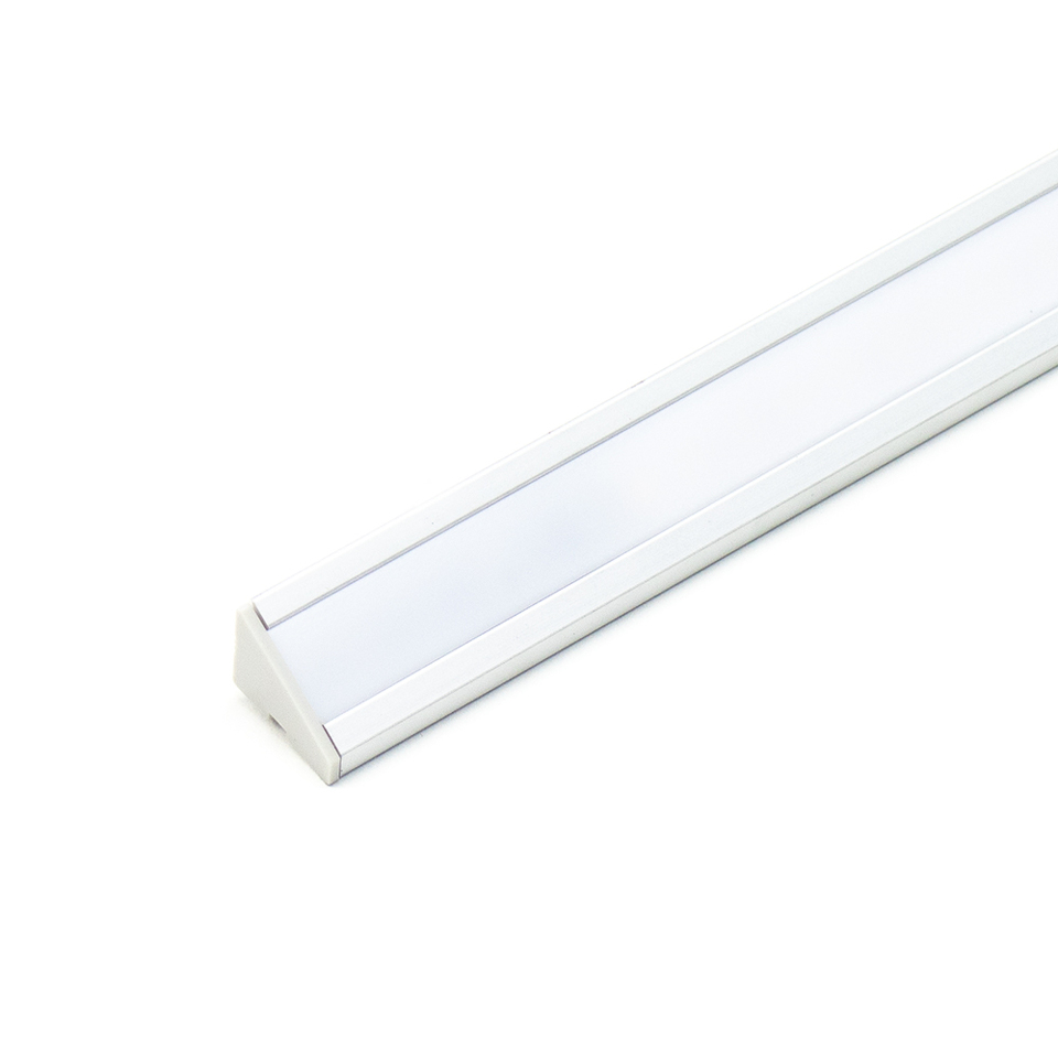 Фото DLIGHT Светодиодный светильник ANGLE без выключателя, кабель СЛЕВА, 9.6 W/м, холодный, алюминий